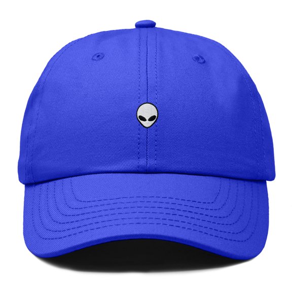 Dalix Lil Alien Embroidered Cotton Cap Outdoor Space Nature Dad Hat Mens in Royal Blue