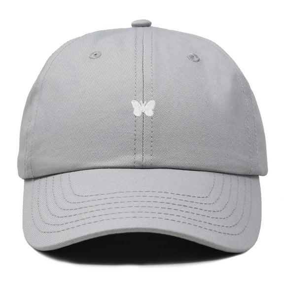 Dalix Lil Butterfly Embroidered Cotton Cap Outdoor Dad Hat Womens in Gray