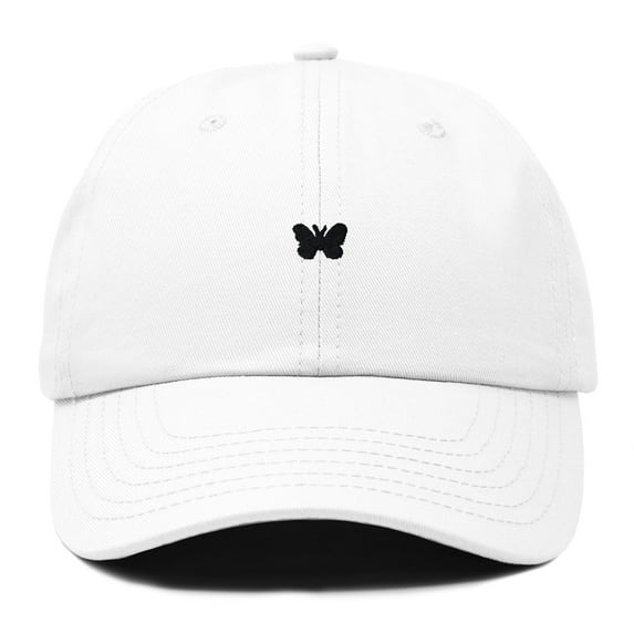 Dalix Lil Butterfly Embroidered Cotton Cap Outdoor Dad Hat Womens in White