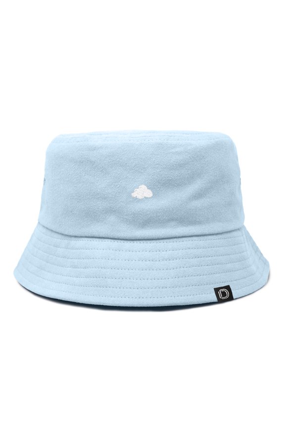 Lil Cloud Embroidered Cotton Cap Outdoor Bucket Hat Womens in Forever Blue S Small