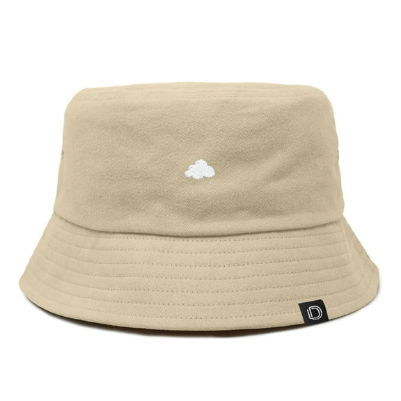 Dalix Lil Cloud Embroidered Cotton Cap Outdoor Bucket Hat Womens in Sesame Beige XL X-Large