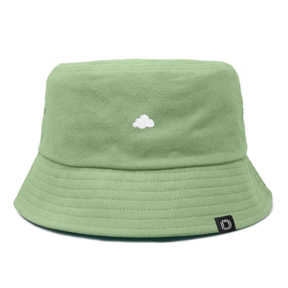 Dalix Lil Cloud Embroidered Cotton Cap Outdoor Bucket Hat Womens in Turf Green L Large