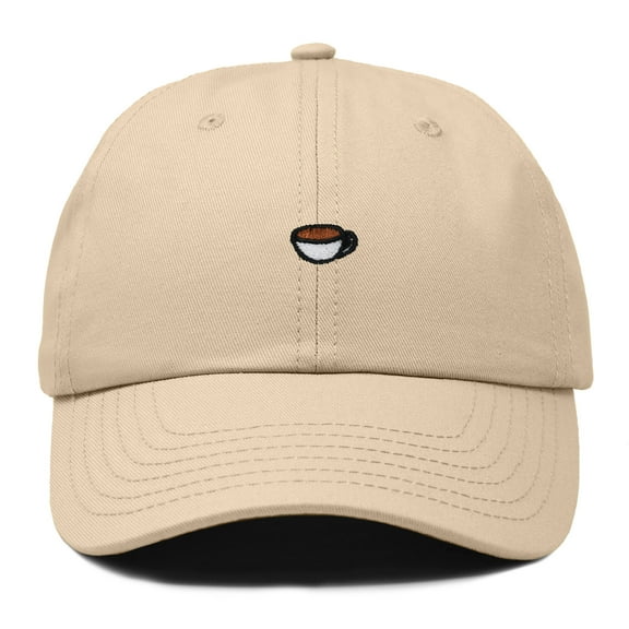 Dalix Lil Coffee Embroidered Cotton Cap Summer Food Outdoor Dad Hat Womens in Khaki