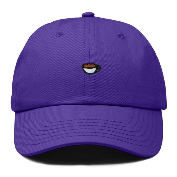 Dalix Lil Coffee Embroidered Cotton Cap Summer Food Outdoor Dad Hat Womens in Purple