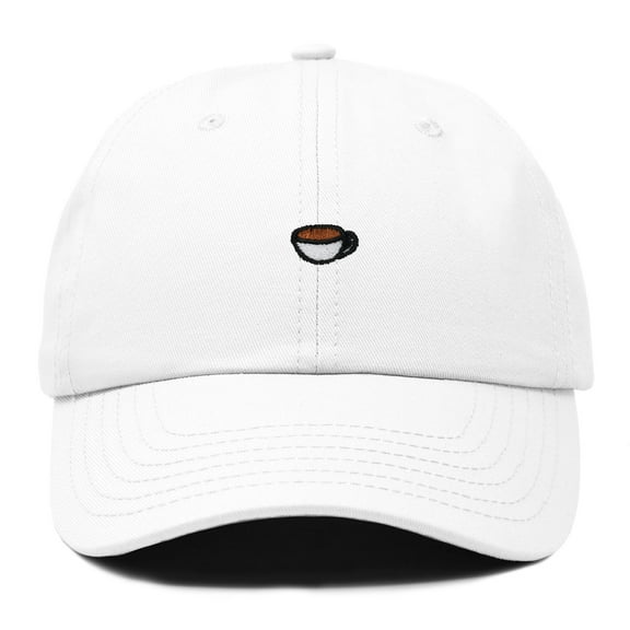 Dalix Lil Coffee Embroidered Cotton Cap Summer Food Outdoor Dad Hat Womens in White