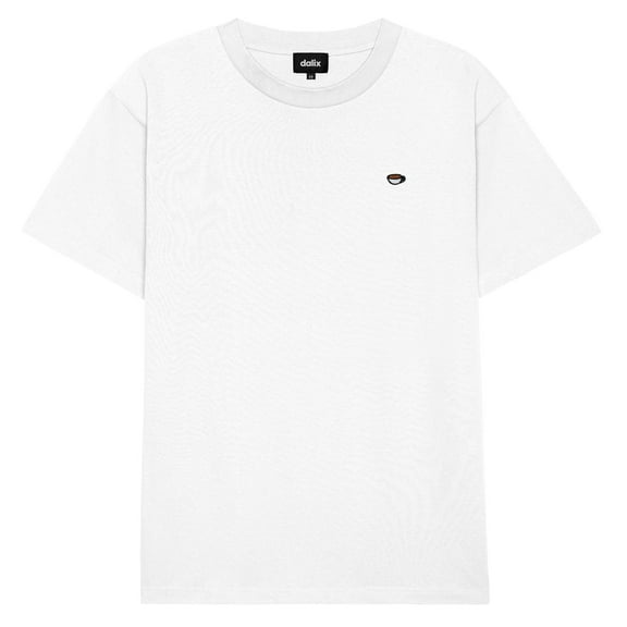 Dalix Lil Coffee Heavy Cotton Short Sleeve Summer Tee Mens in White XL X-Large