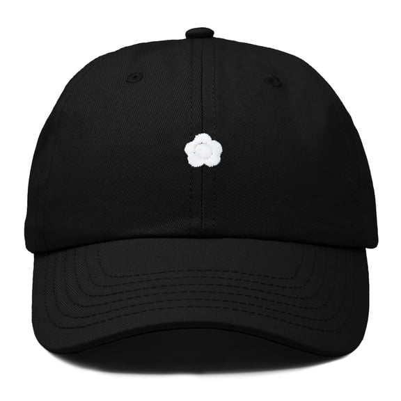 Dalix Lil Flower Embroidered Cotton Cap Outdoor Dad Hat Womens in Black