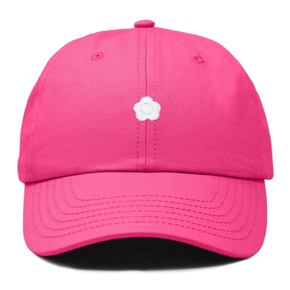 Dalix Lil Flower Embroidered Cotton Cap Outdoor Dad Hat Womens in Hot Pink