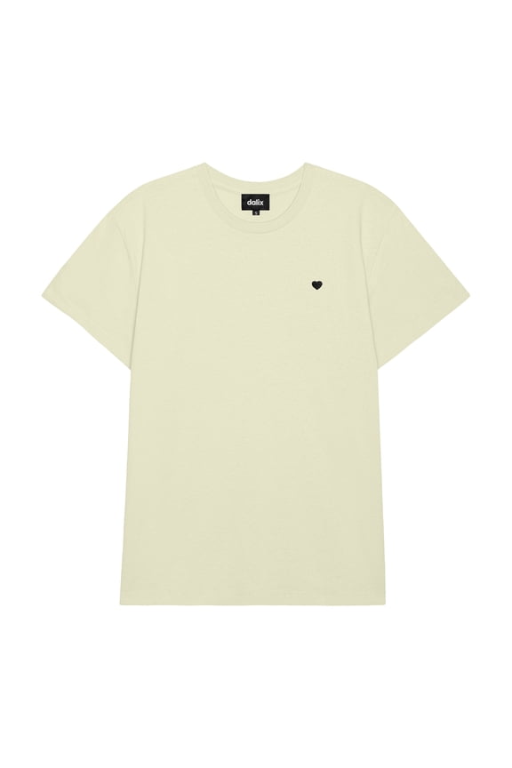 Lil Heart Everyday Tee Lightweight Short Sleeve Summer Shirt Womens in Chartreuse S Small