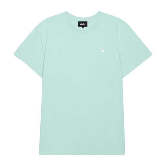 Dalix Lil Heart Everyday Tee Lightweight Short Sleeve Summer Shirt Womens in Mint S Small
