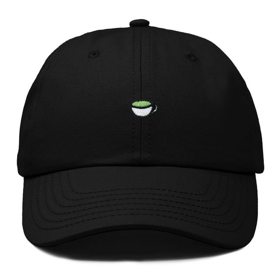 Dalix Lil Matcha Embroidered Cotton Summer Outdoor Baseball Cap Dad Hat Womens in Black