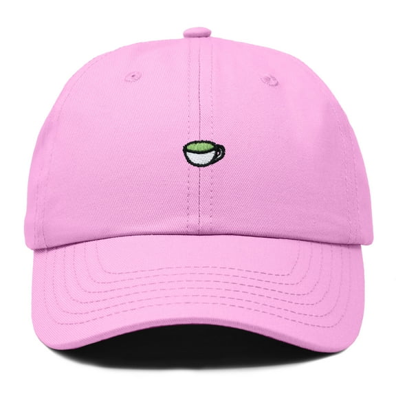 Dalix Lil Matcha Embroidered Cotton Summer Outdoor Baseball Cap Dad Hat Womens in Light Pink