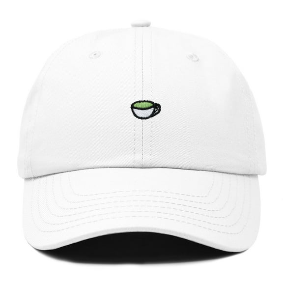 Dalix Lil Matcha Embroidered Cotton Summer Outdoor Baseball Cap Dad Hat Womens in White