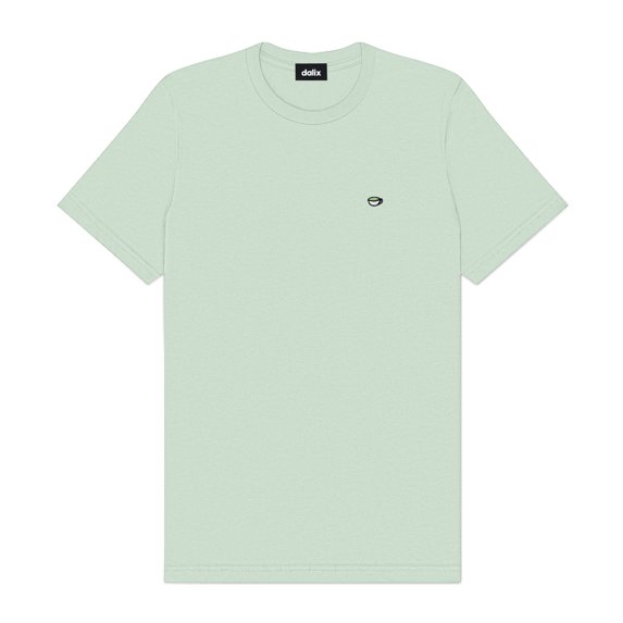 Dalix Lil Matcha Embroidered Cotton Tee Lightweight Jersey Mens in Sage XL X-Large