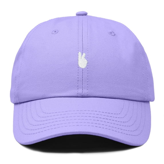 Dalix Lil Peace Sign Embroidered Cotton Cap Outdoor Dad Hat Womens in Lavender