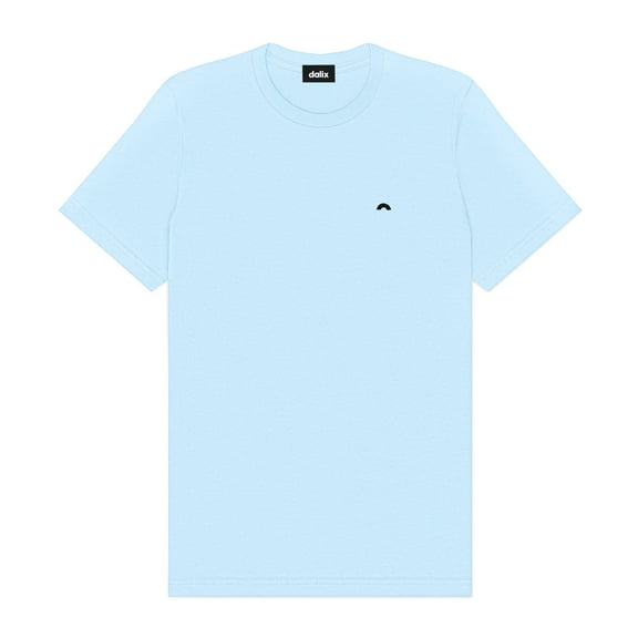 Dalix Lil Rainbow Cotton Tee Short Sleeve Soft Jersey Shirt Mens in Baby Blue S Small