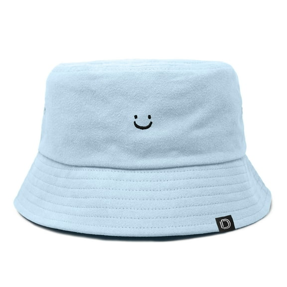 Dalix Lil Smile Cotton Bucket Hat Lightweight Outdoor Travel Beach Everyday Womens in Forever Blue L Large
