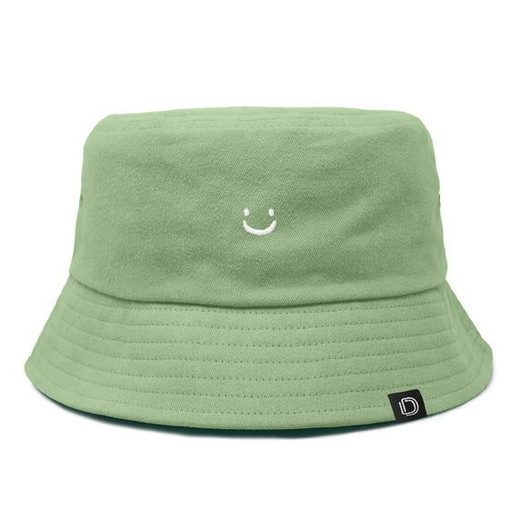 Dalix Lil Smile Cotton Bucket Hat Lightweight Outdoor Travel Beach Everyday Womens in Turf Green S Small