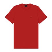 Dalix Lil Smile Embroidered Cotton Tee Lightweight Jersey Mens in Red M Medium