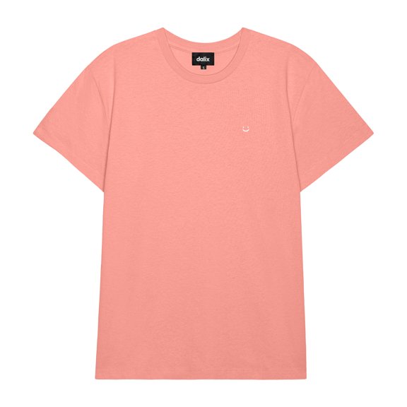 Dalix Lil Smile Everyday Tee Lightweight Short Sleeve Summer Shirt Womens in Dusty Rose L Large