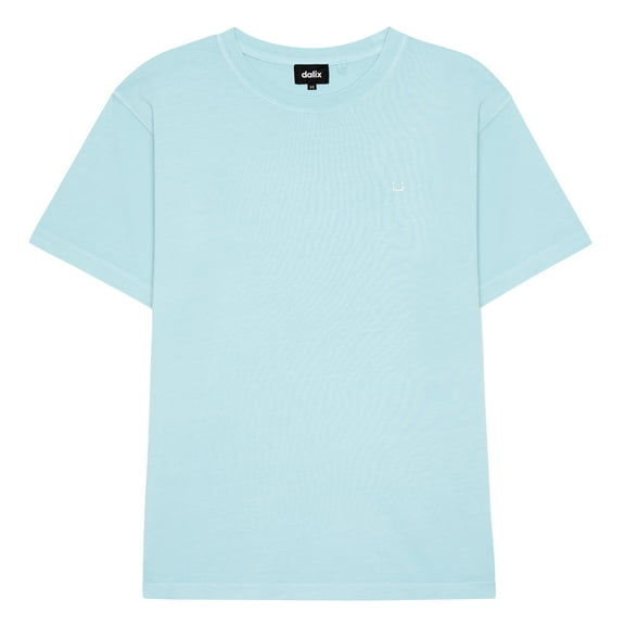 Dalix Lil Smile Midweight Garment Dye Soft Tee Short Sleeve Cotton Shirt Mens in Sky Blue M Medium