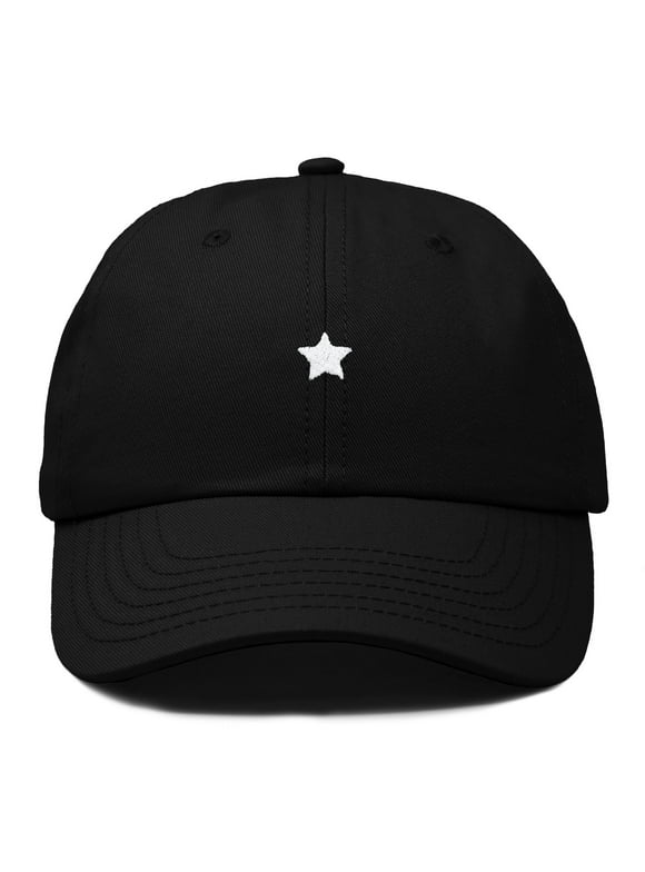Lil Star Embroidered Cotton Cap Outdoor Dad Hat Womens in Black