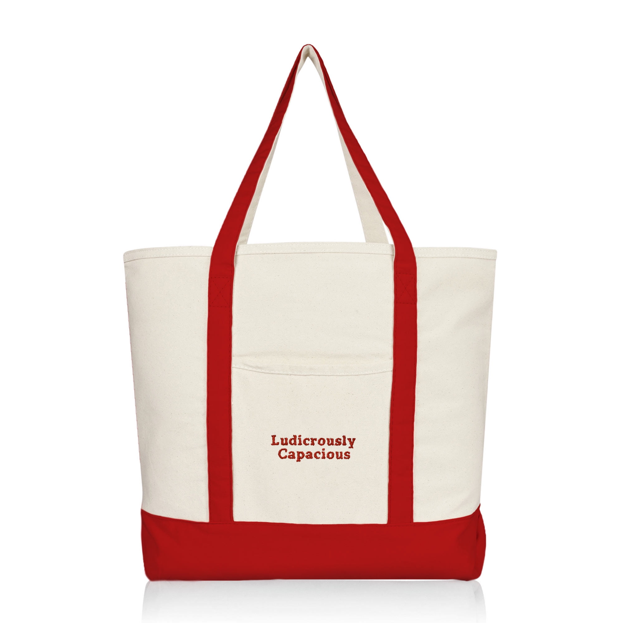 Dalix Premium Embroidered Big Plain Large Canvas Tote Bag