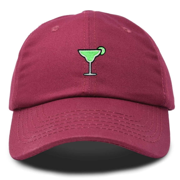 Dalix Margarita Embroidered Cap Cotton Baseball Cute Cool Dad Hat Womens in Maroon