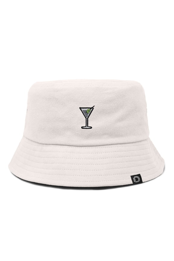 Martini Cotton Bucket Hat Lightweight Outdoor Travel Beach Everyday Womens in Parchment White L Large