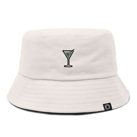 Dalix Martini Cotton Bucket Hat Lightweight Outdoor Travel Beach Everyday Womens in Parchment White L Large