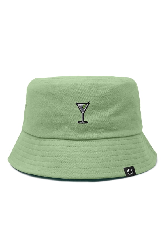Martini Cotton Bucket Hat Lightweight Outdoor Travel Beach Everyday Womens in Turf Green XL X-Large