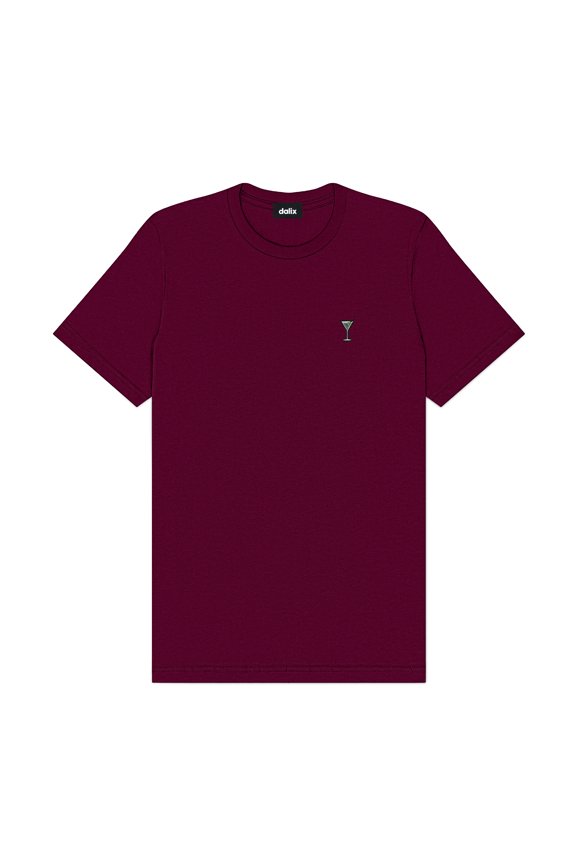 Martini Midweight Soft Tee Short Sleeve Cotton Summer T Shirt Mens in Maroon M Medium