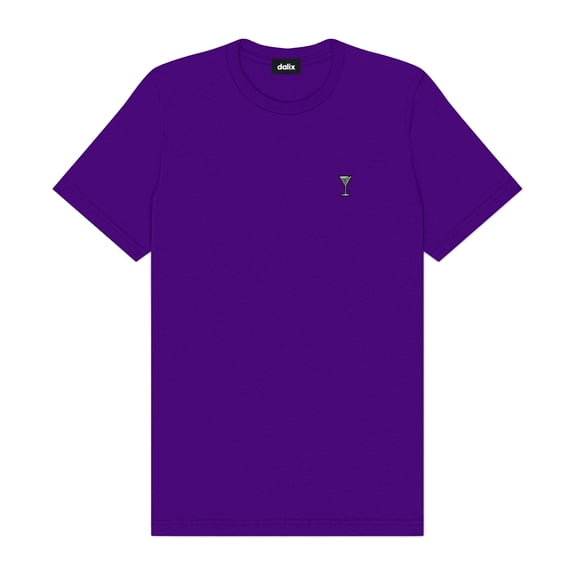 Dalix Martini Midweight Soft Tee Short Sleeve Cotton Summer T Shirt Mens in Purple M Medium