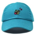 thumbnail image 1 of Dalix Melody Frog Embroidered Womens Cotton Dad Hat Baseball Cap Adjustable in Teal, 1 of 5