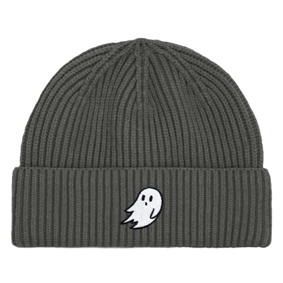 Dalix Mens Ghost Fisherman Beanie Hat Winter Knit Cuffed Watch Cap in Asphalt Gray