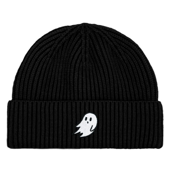 Dalix Mens Ghost Fisherman Beanie Hat Winter Knit Cuffed Watch Cap in Black