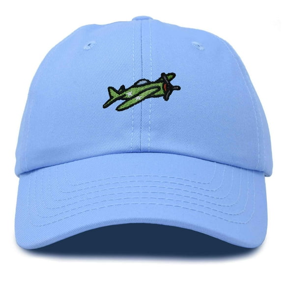 Dalix Military Plane Embroidered Cap Cotton Baseball Hat Airplane Jet Men in Light Blue