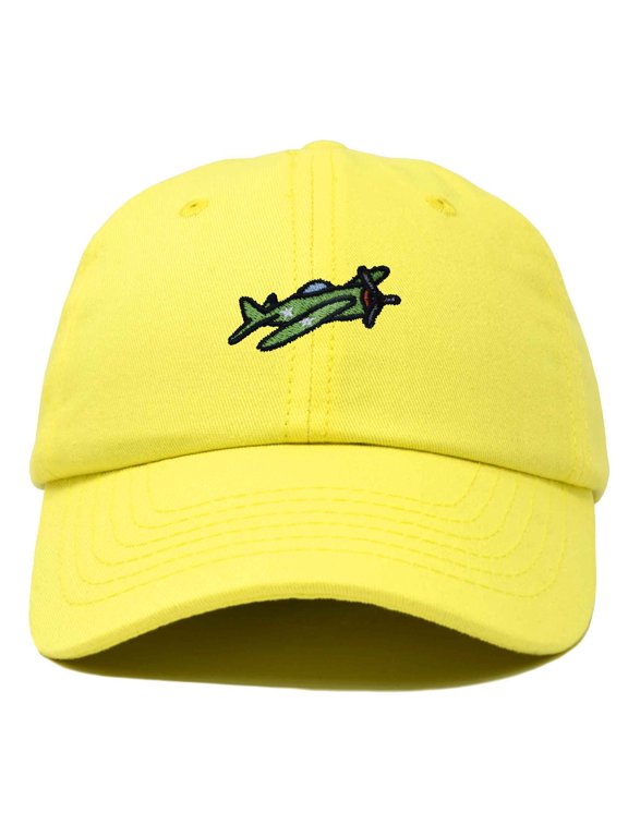 Military Plane Embroidered Cap Cotton Baseball Hat Airplane Jet Men in Yellow