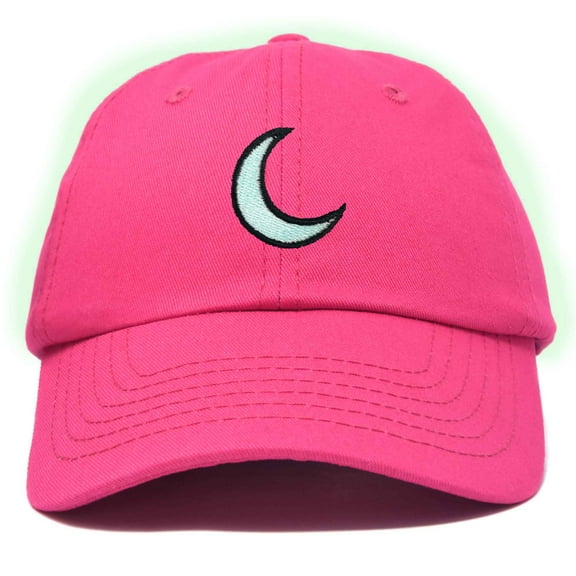 Dalix Moon Embroidered Crescent Astronomy Night Cotton Dad Hat Baseball Cap Adjustable Womens in Hot Pink