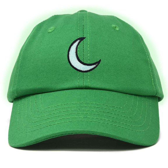 Dalix Moon Embroidered Crescent Astronomy Night Cotton Dad Hat Baseball Cap Adjustable Womens in Kelly Green