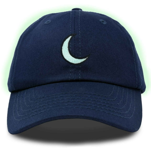 Dalix Moon Embroidered Crescent Astronomy Night Cotton Dad Hat Baseball Cap Adjustable Womens in Navy Blue