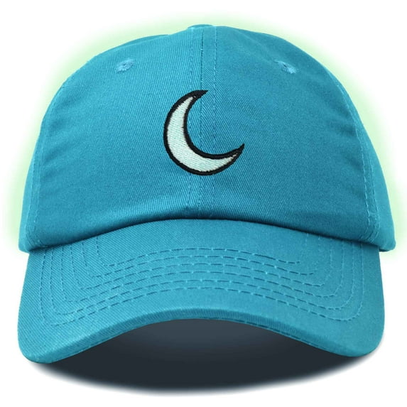 Dalix Moon Embroidered Crescent Astronomy Night Cotton Dad Hat Baseball Cap Adjustable Womens in Teal