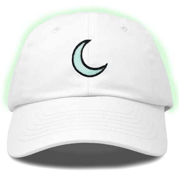Dalix Moon Embroidered Crescent Astronomy Night Cotton Dad Hat Baseball Cap Adjustable Womens in White
