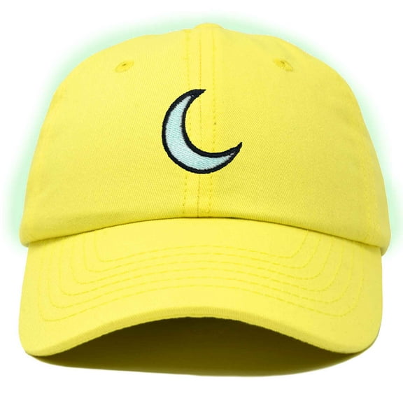 Dalix Moon Embroidered Crescent Astronomy Night Cotton Dad Hat Baseball Cap Adjustable Womens in Yellow