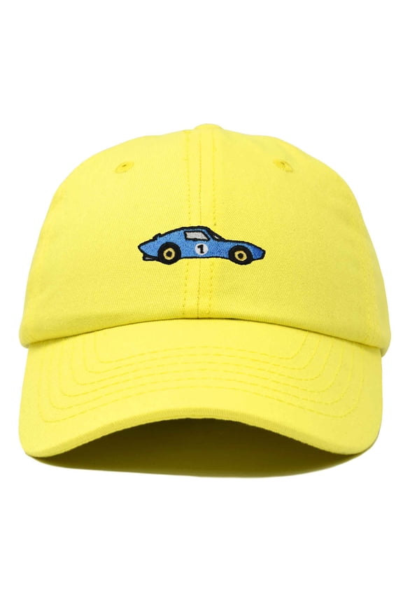 Muscle Car Embroidered Cap Cotton Baseball Summer Cool Dad Hat Mens in Yellow