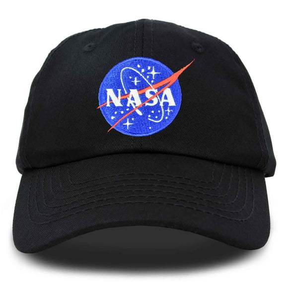 Dalix NASA Embroidered Mens Womens Cotton Dad Hat Baseball Cap Adjustable in Black