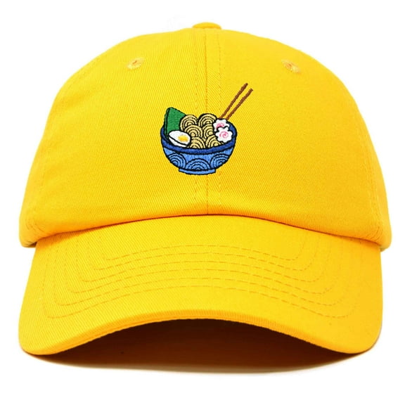 Dalix Noodle Embroidered Womens Ramen Cotton Dad Hat Baseball Cap Adjustable Womens in Gold