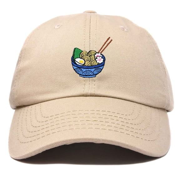 Dalix Noodle Embroidered Womens Ramen Cotton Dad Hat Baseball Cap Adjustable Womens in Khaki