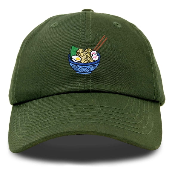 Dalix Noodle Embroidered Womens Ramen Cotton Dad Hat Baseball Cap Adjustable Womens in Olive