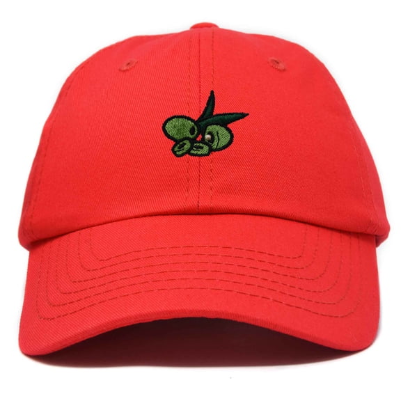 Dalix Olive Embroidered Cap Cotton Baseball Cute Cool Dad Hat Womens in Red